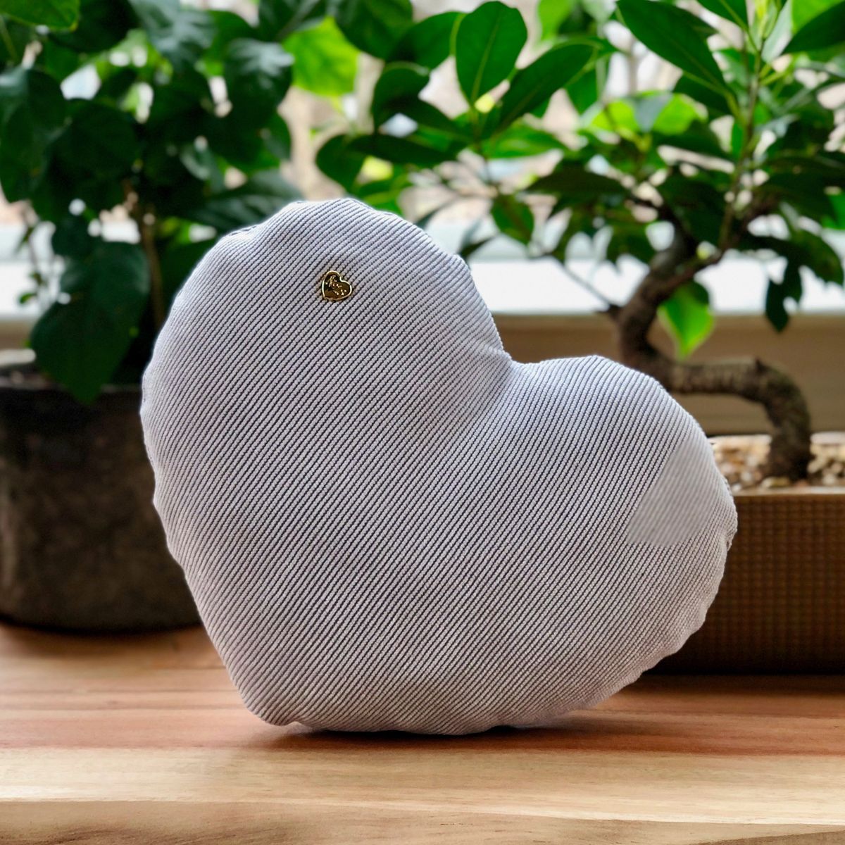 Heartbeat Pillow in Light Pewter 6" x 8" with a Heartbeat Recorder